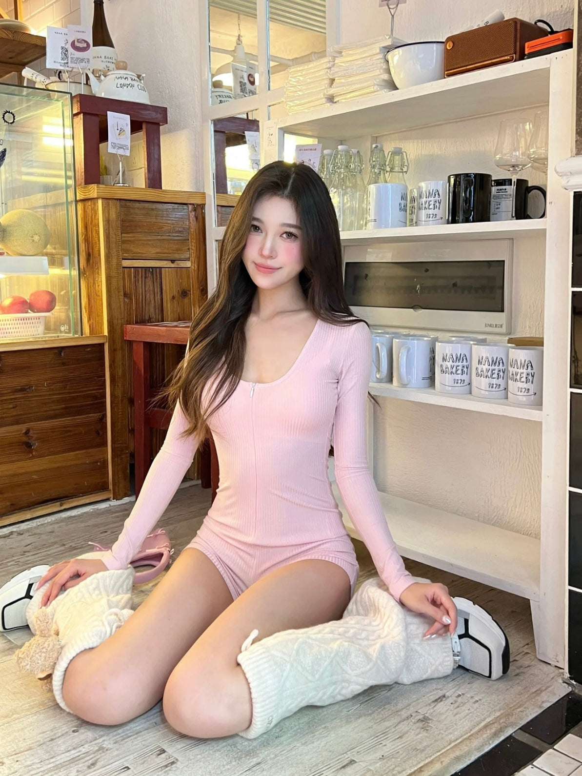Soft Cotton Ribbed Long Sleeve Romper Onesie