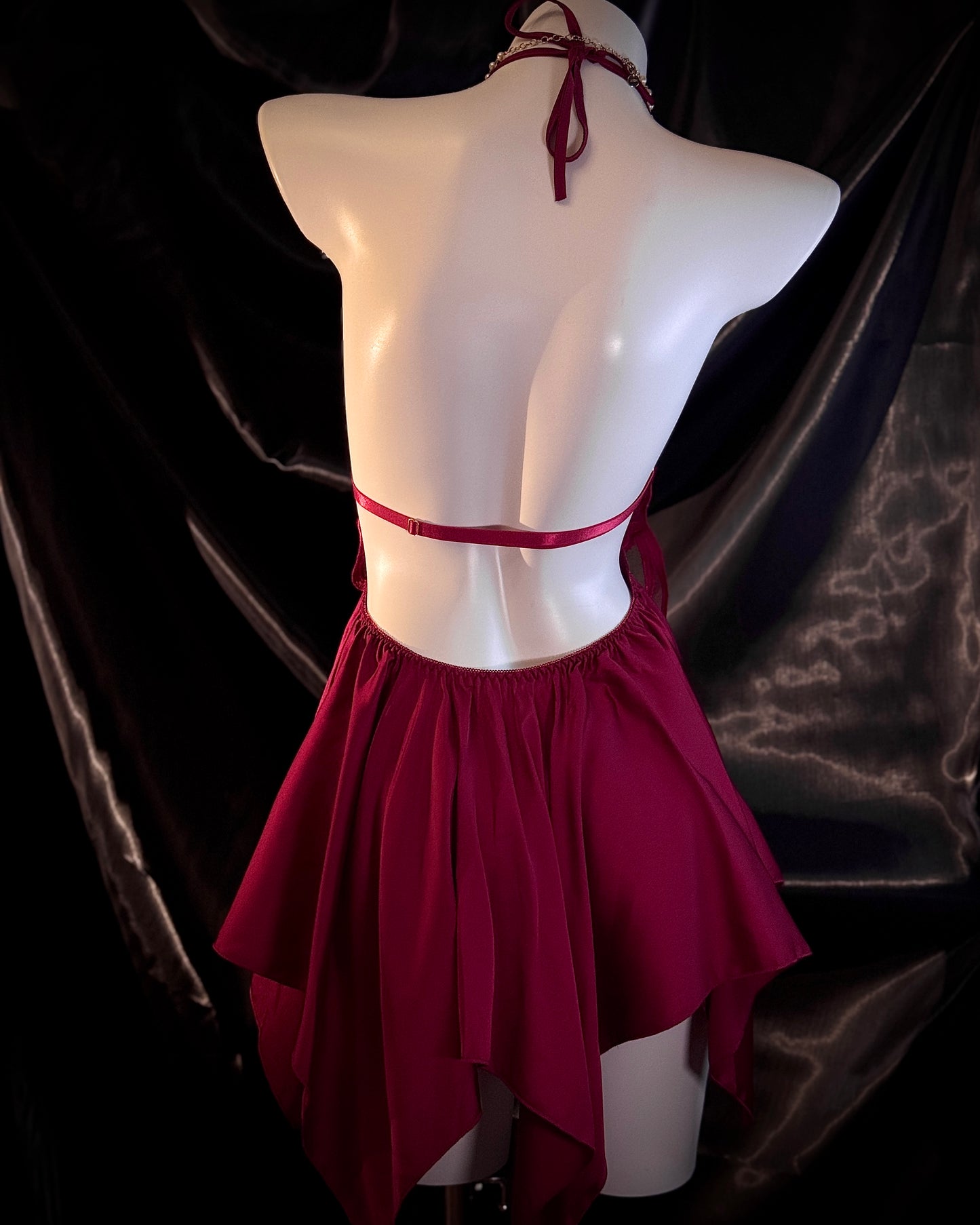 Venus Butterfly Satin Backless Cutout Padded Slip Lingerie