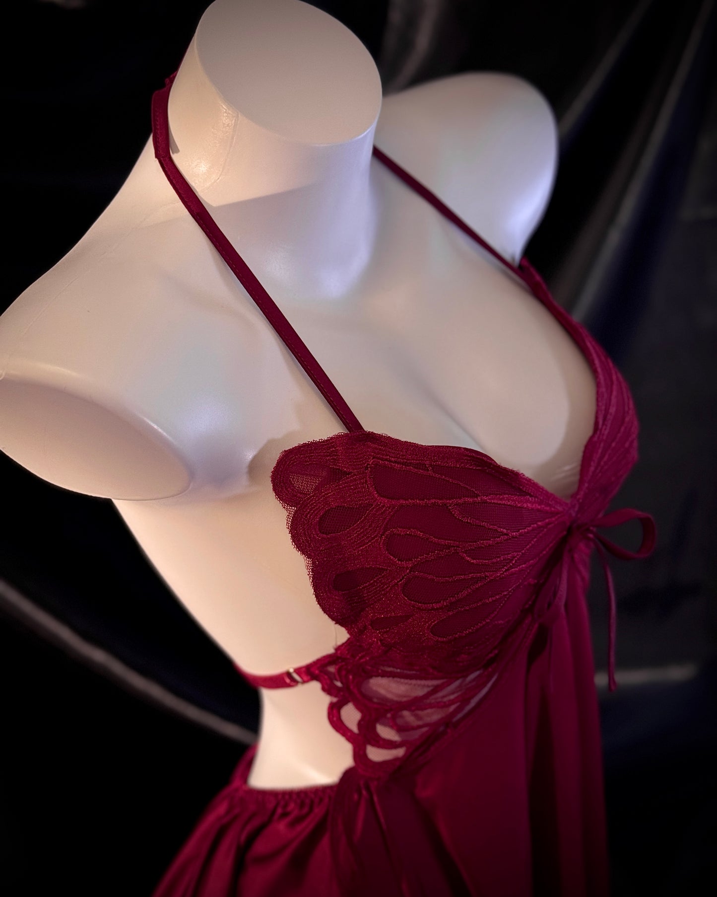 Venus Butterfly Satin Backless Cutout Padded Slip Lingerie