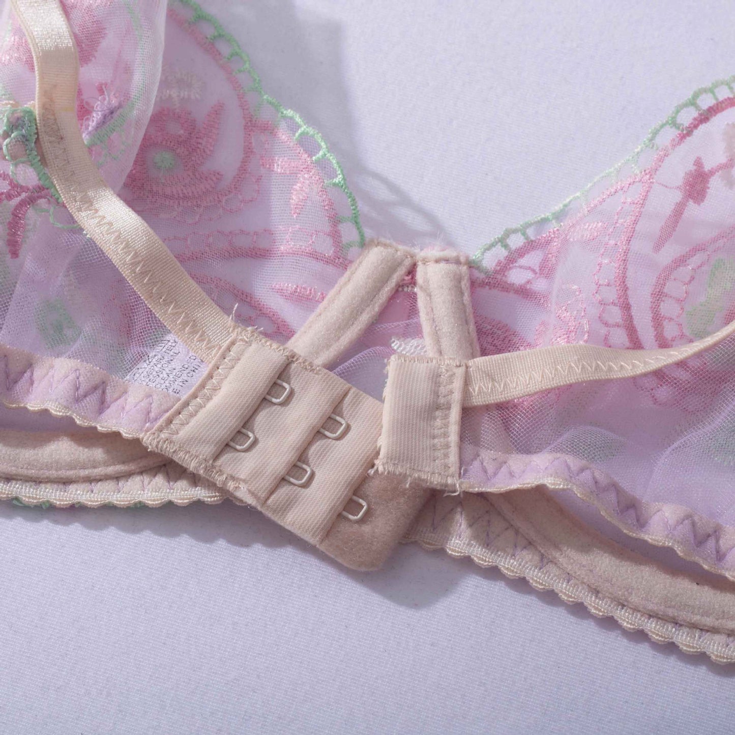 Enchanted Mist Embroidered Mesh Three-Piece Lingerie Set
