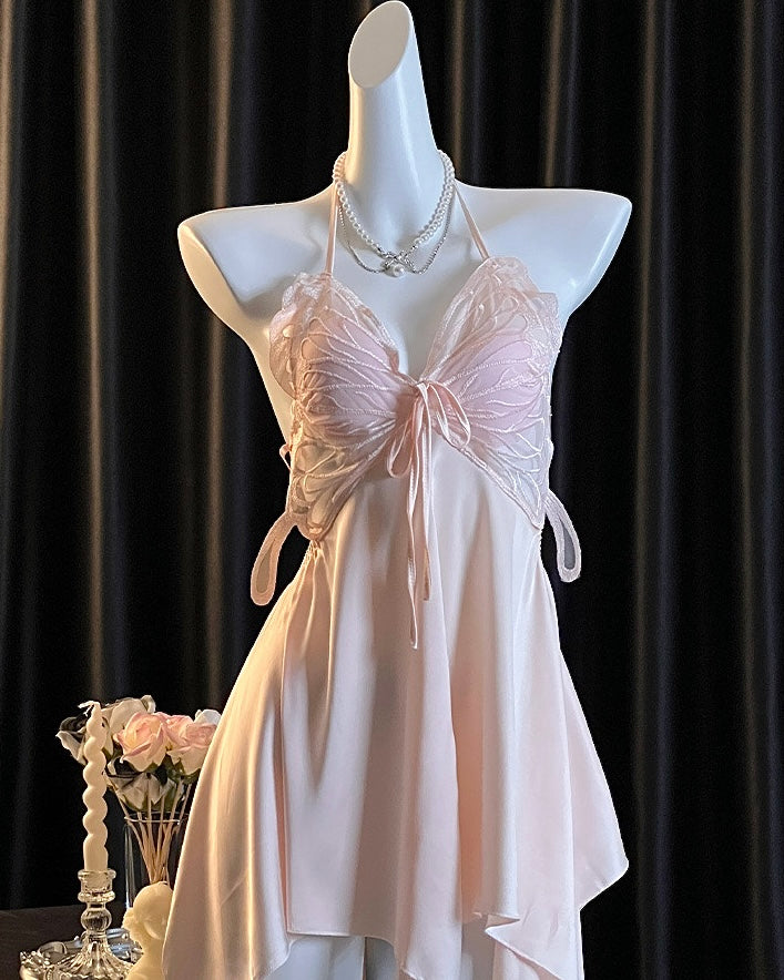 Venus Butterfly Satin Backless Cutout Padded Slip Lingerie