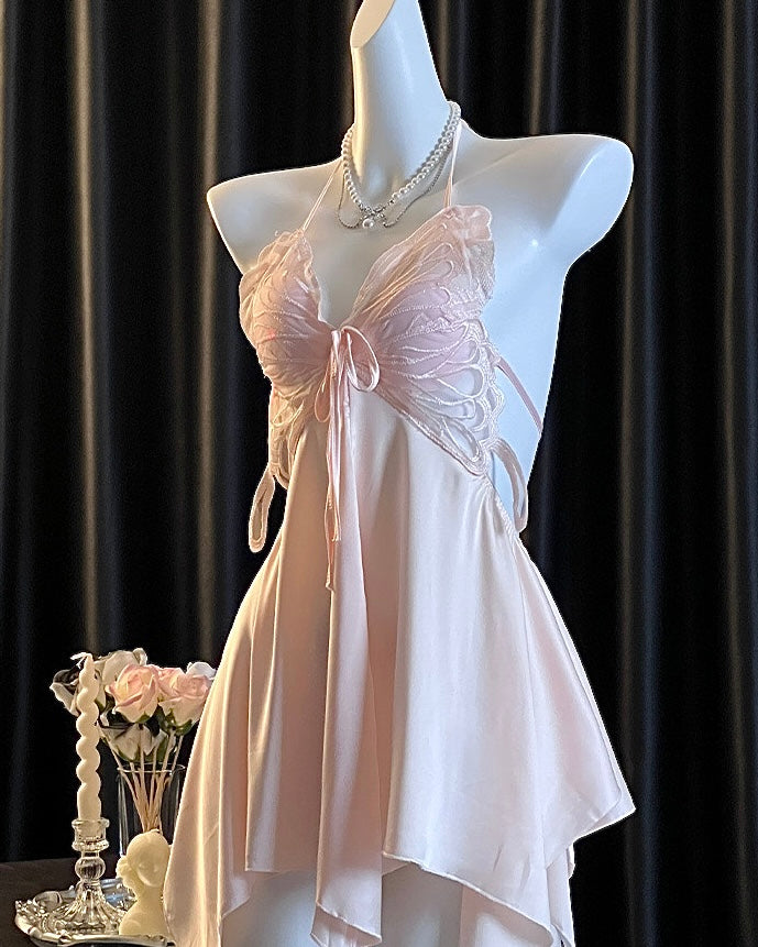 Venus Butterfly Satin Backless Cutout Padded Slip Lingerie