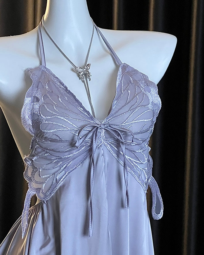 Venus Butterfly Satin Backless Cutout Padded Slip Lingerie
