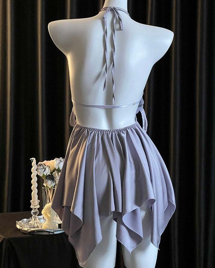 Venus Butterfly Satin Backless Cutout Padded Slip Lingerie
