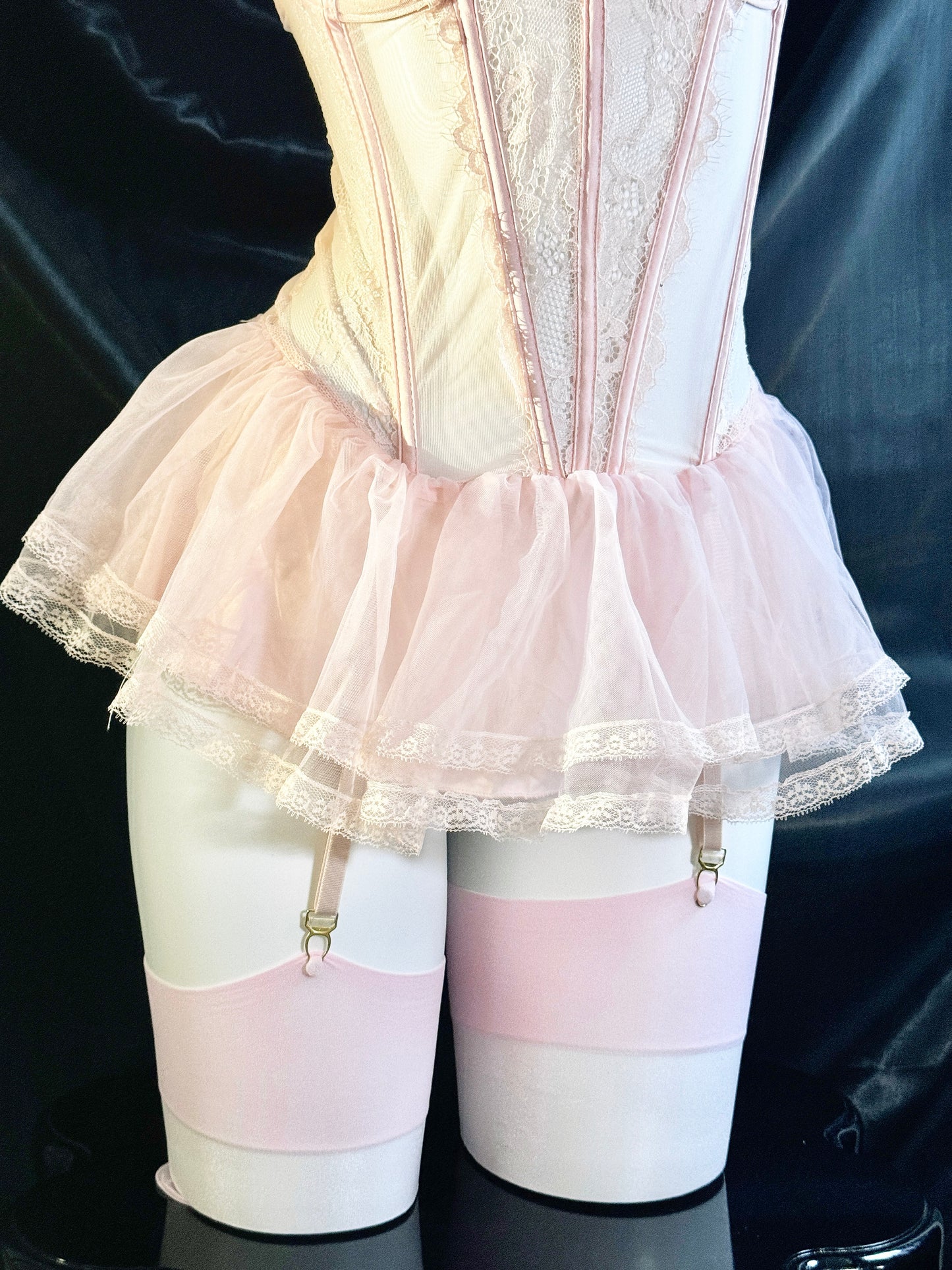 Love Story Bride Mesh Lace Corset Lingerie Set