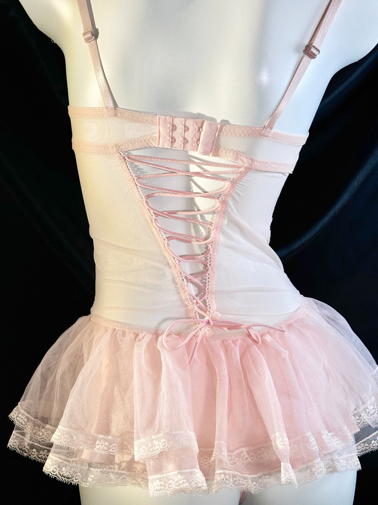 Love Story Bride Mesh Lace Corset Lingerie Set