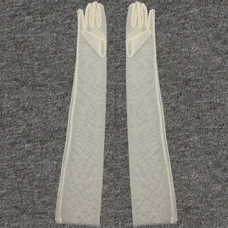 Long Sheer Tulle Gloves
