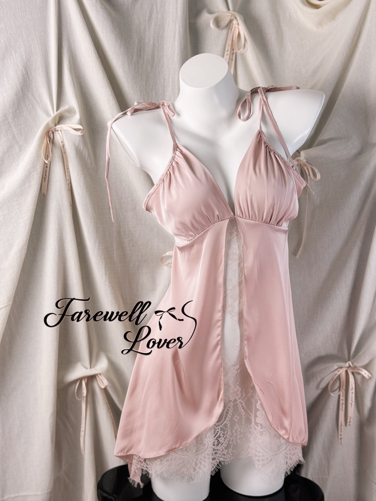 Pure Love Satin Lace See-through Slip Lingerie
