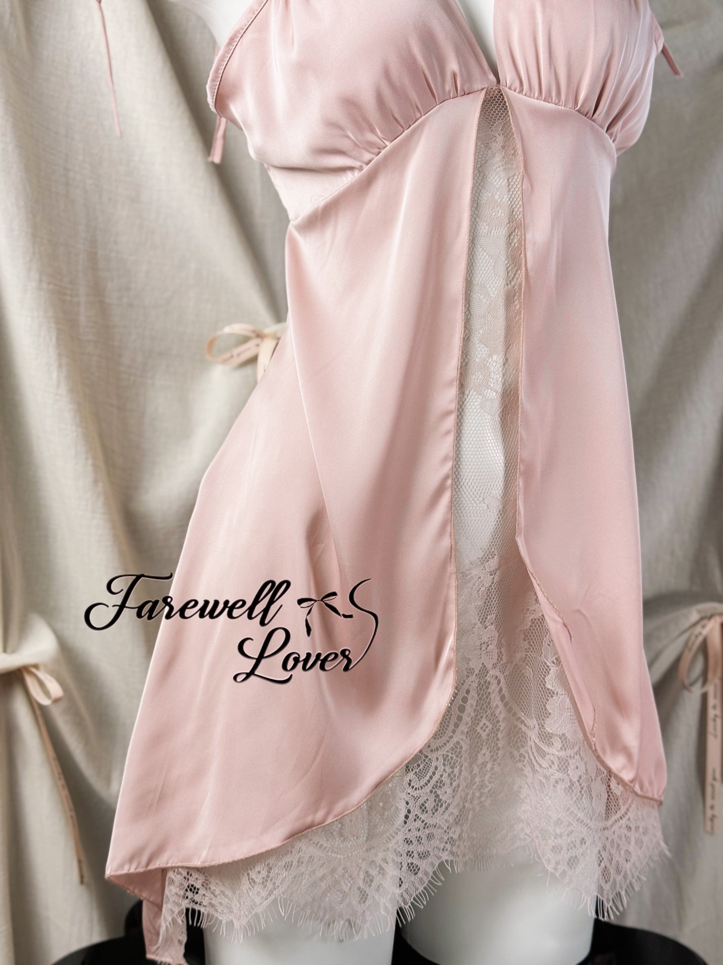Pure Love Satin Lace See-through Slip Lingerie