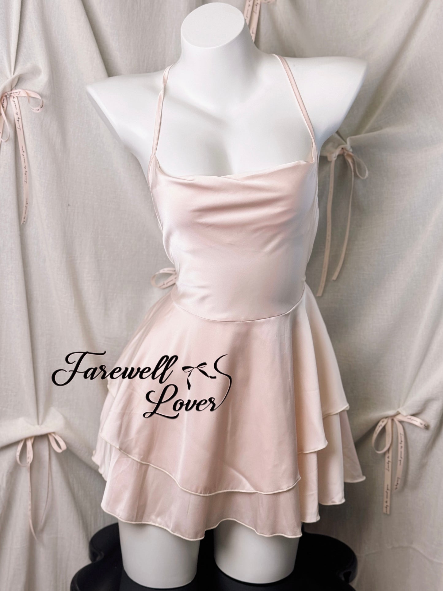 Ballet Waltz Satin Flared Backless Dress Lingerie