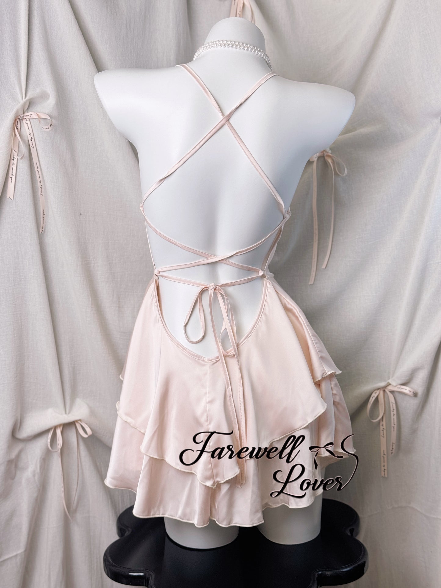 Ballet Waltz Satin Flared Backless Dress Lingerie