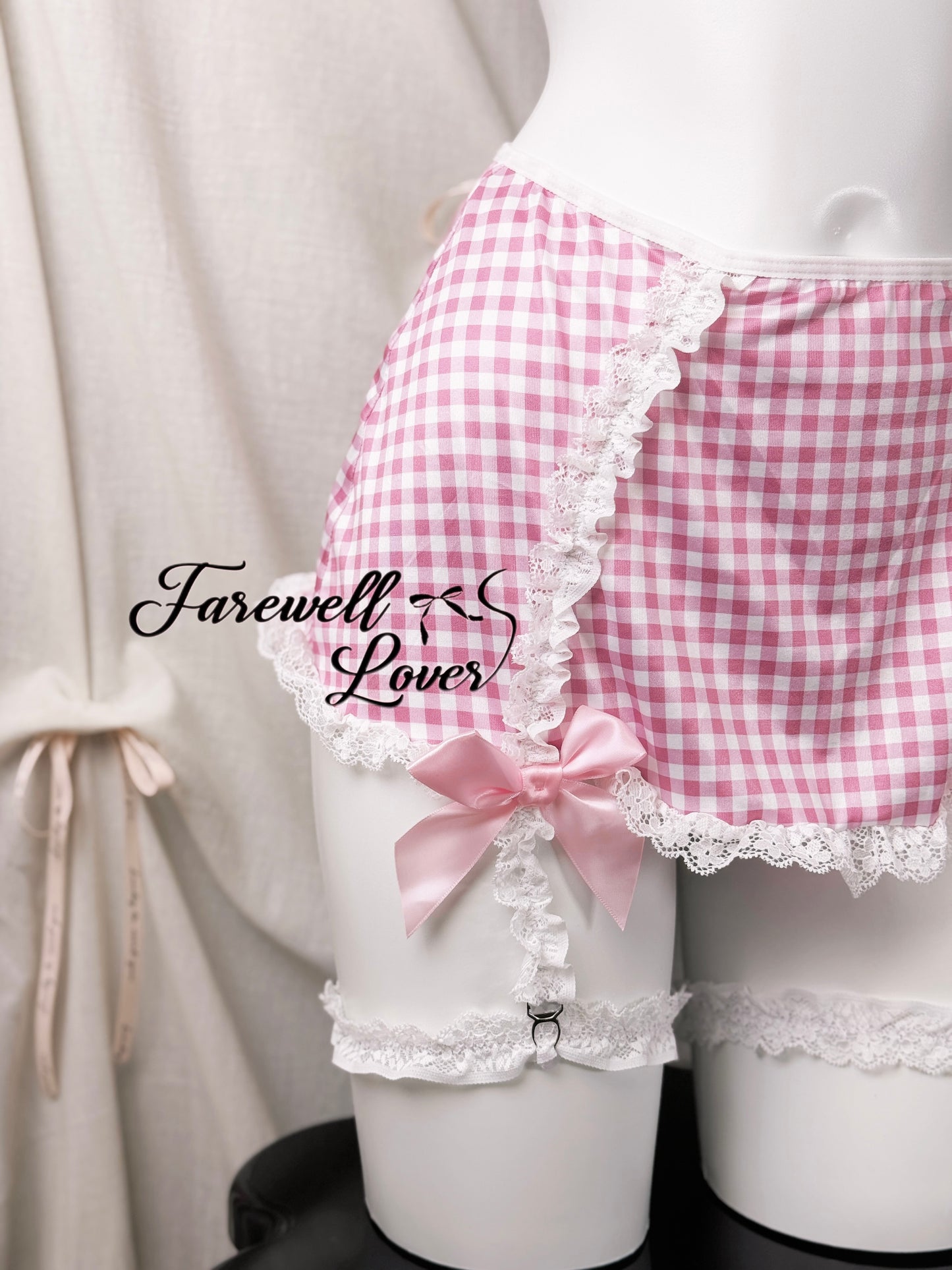 Baby Doll Plaid Bow Lingerie Set