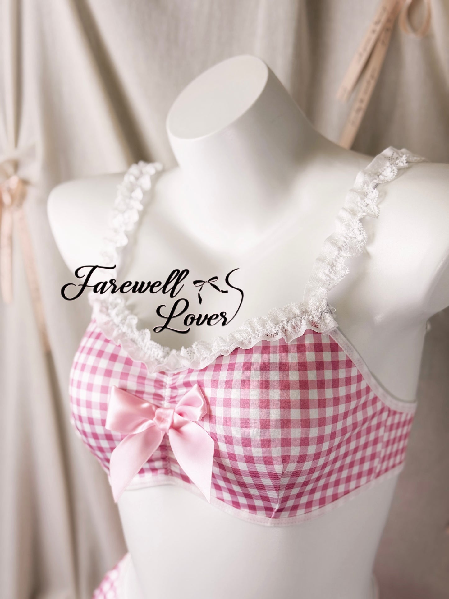Baby Doll Plaid Bow Lingerie Set