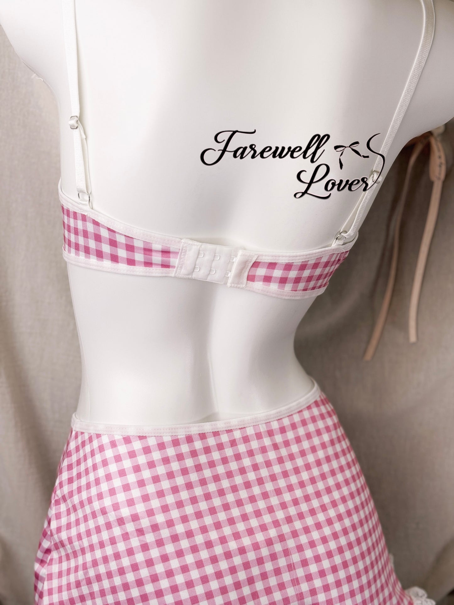 Baby Doll Plaid Bow Lingerie Set