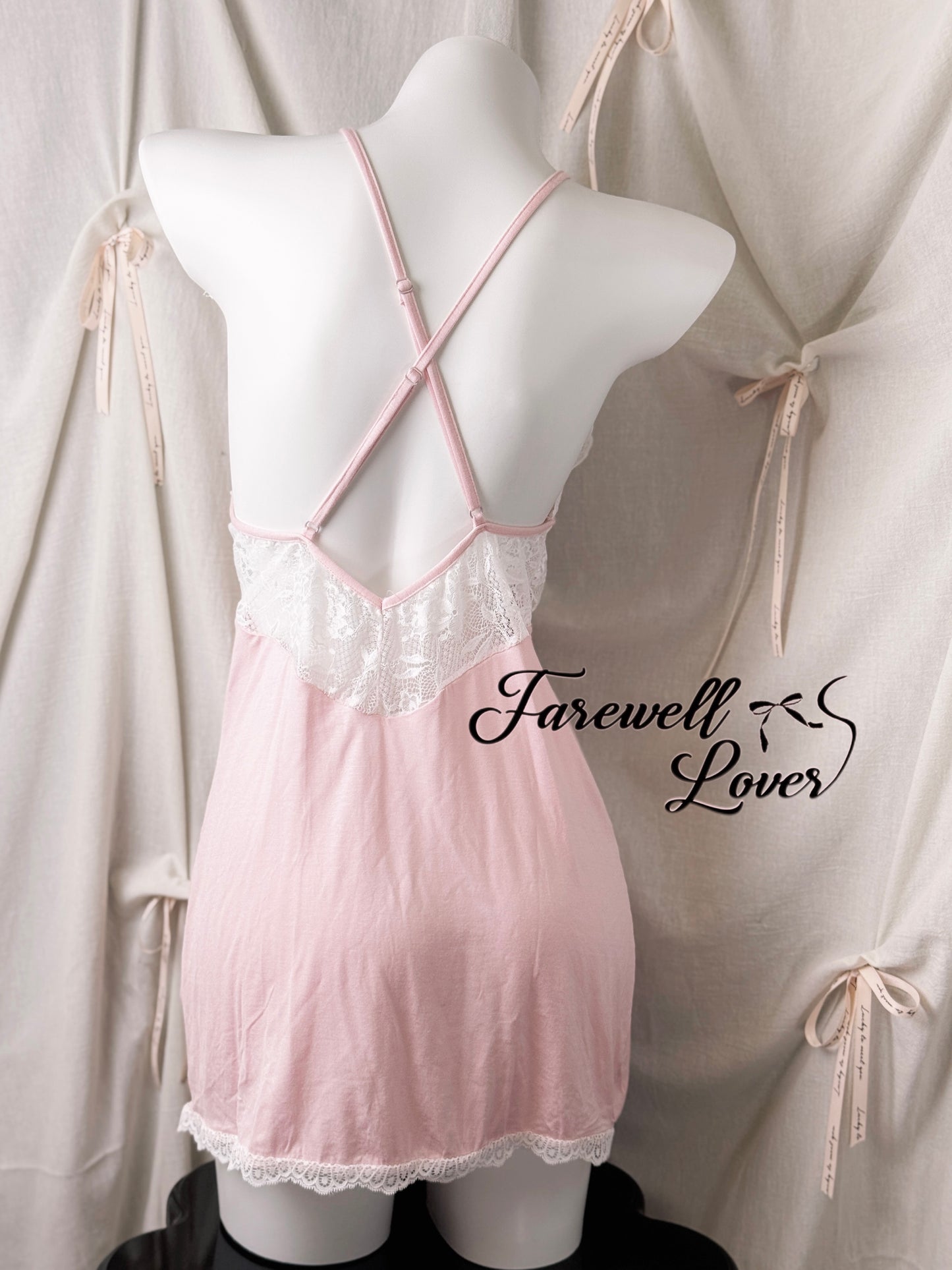 Soft Life Lace Trim Backless Slip Lingerie