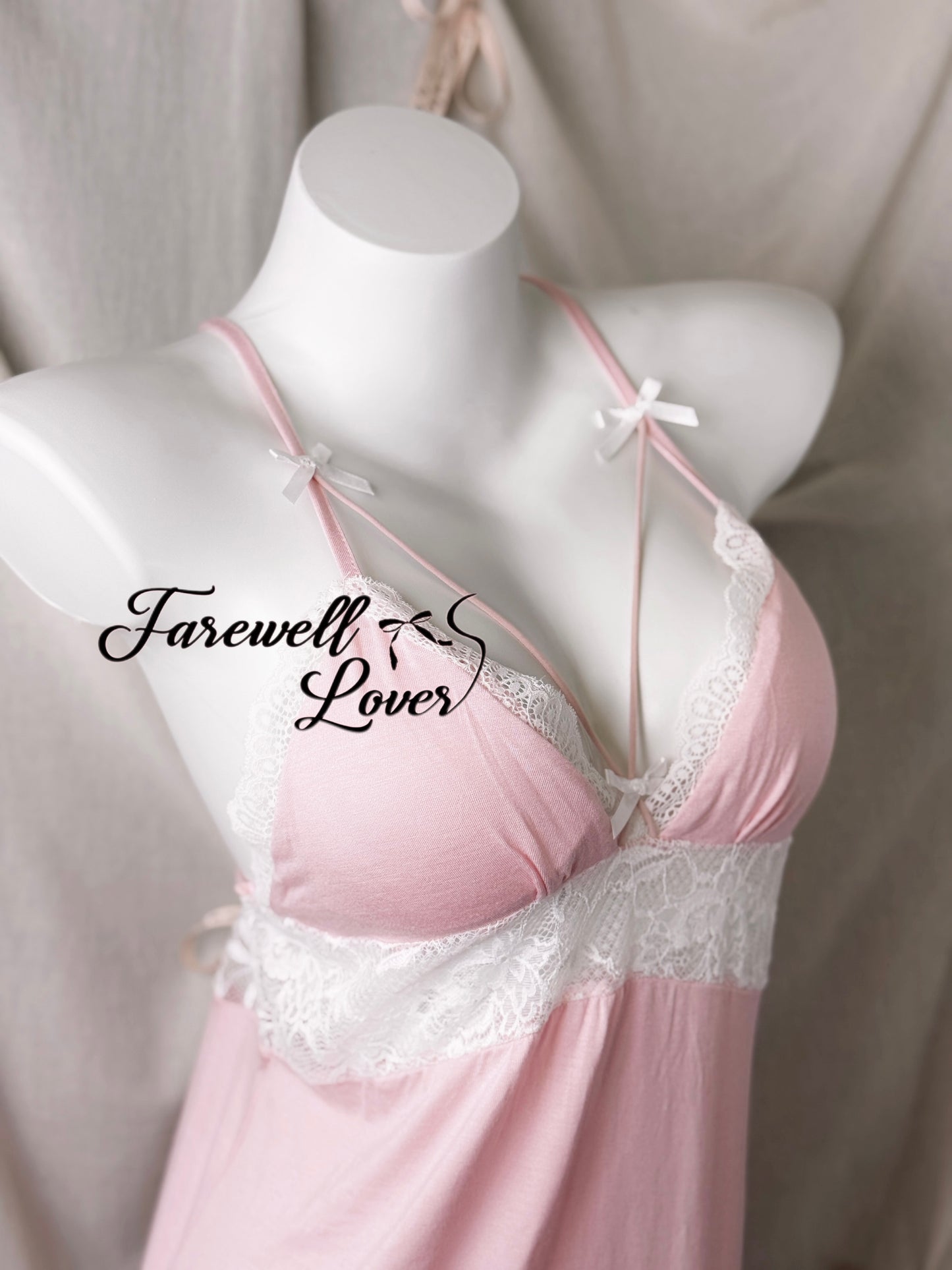 Soft Life Lace Trim Backless Slip Lingerie