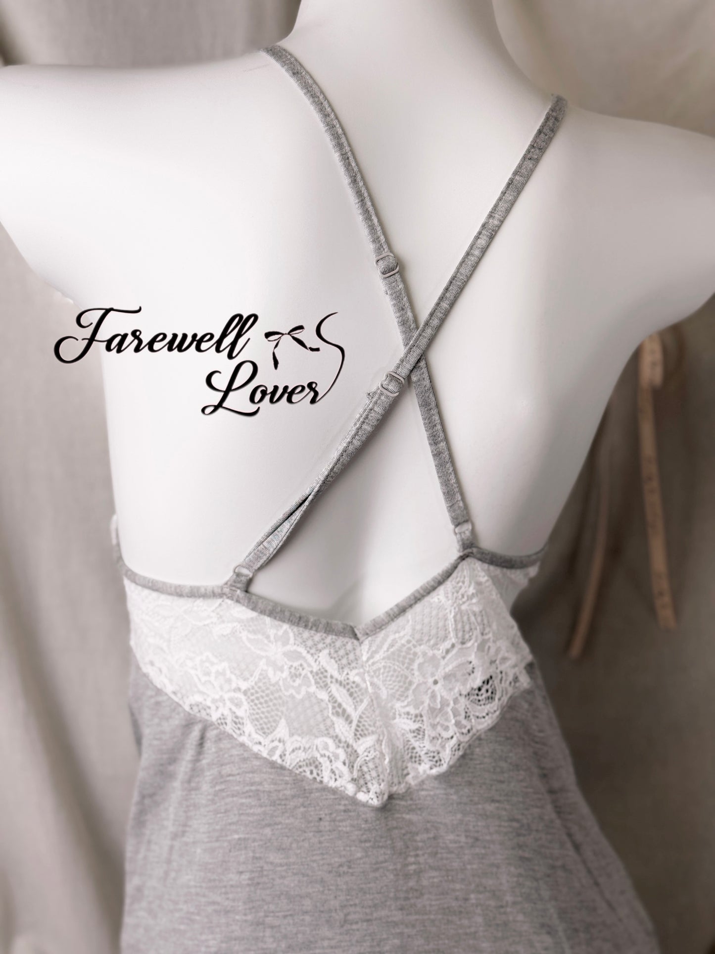 Soft Life Lace Trim Backless Slip Lingerie