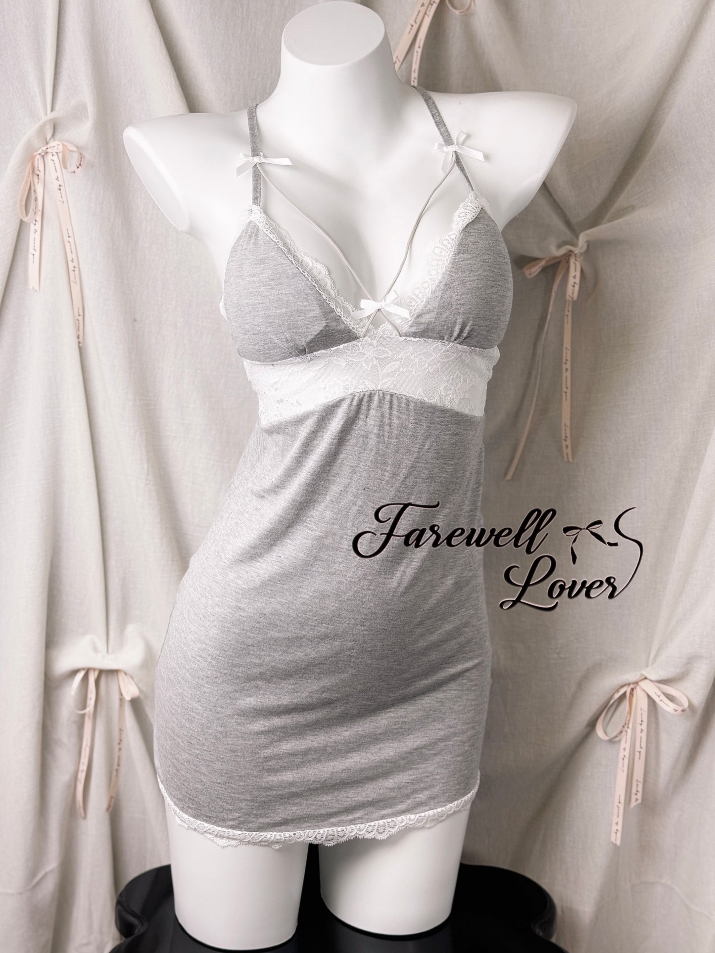 Soft Life Lace Trim Backless Slip Lingerie