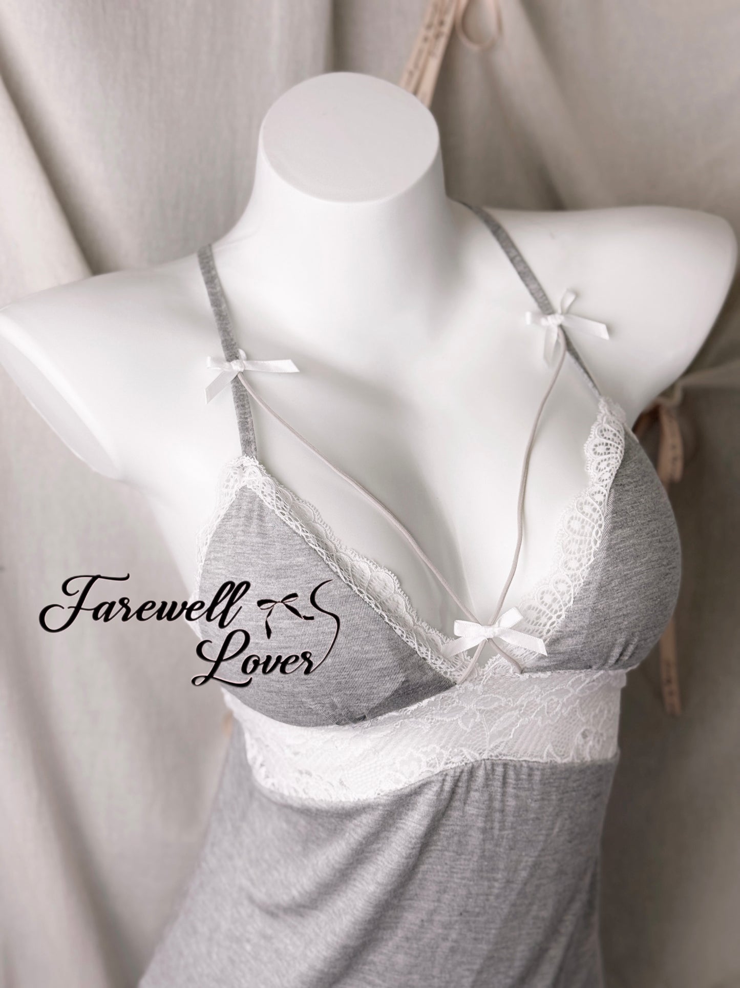 Soft Life Lace Trim Backless Slip Lingerie
