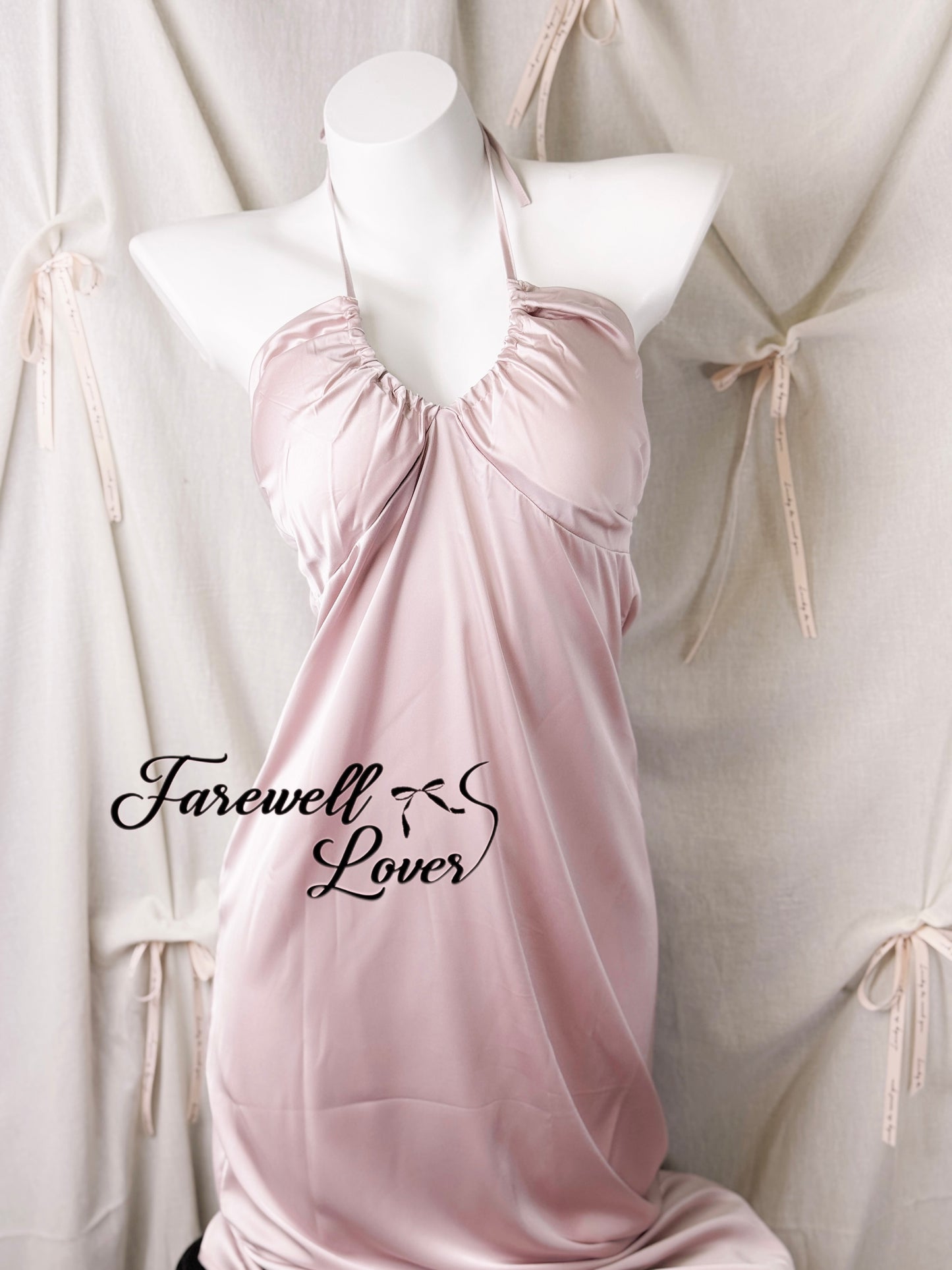 Olivia Halter Satin Maxi Slip Lingerie