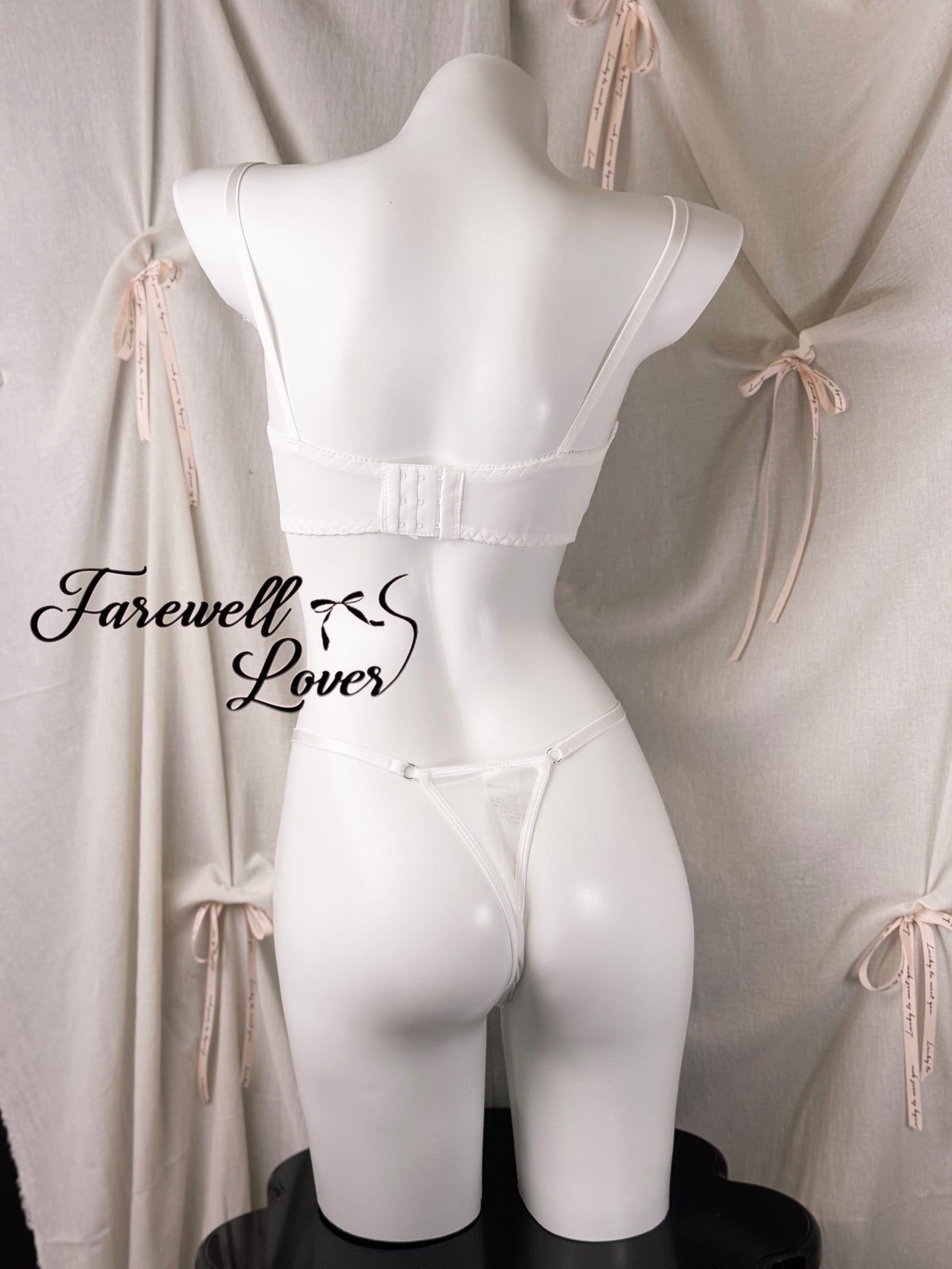 Cherry Blossom Mesh Embroidered Three-Piece Lingerie Set