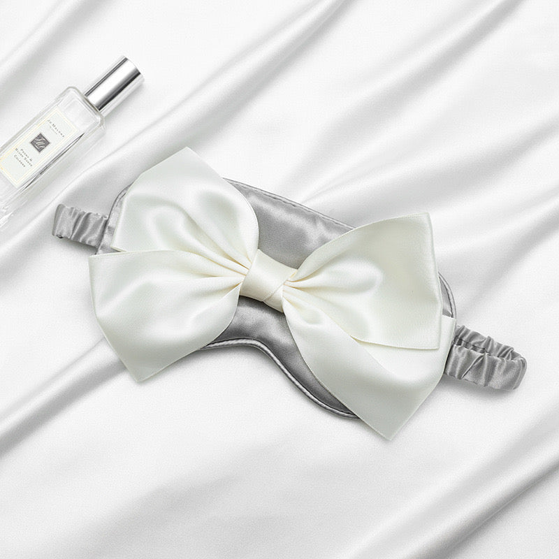Bow Satin Sleep Mask with Elastic Strap