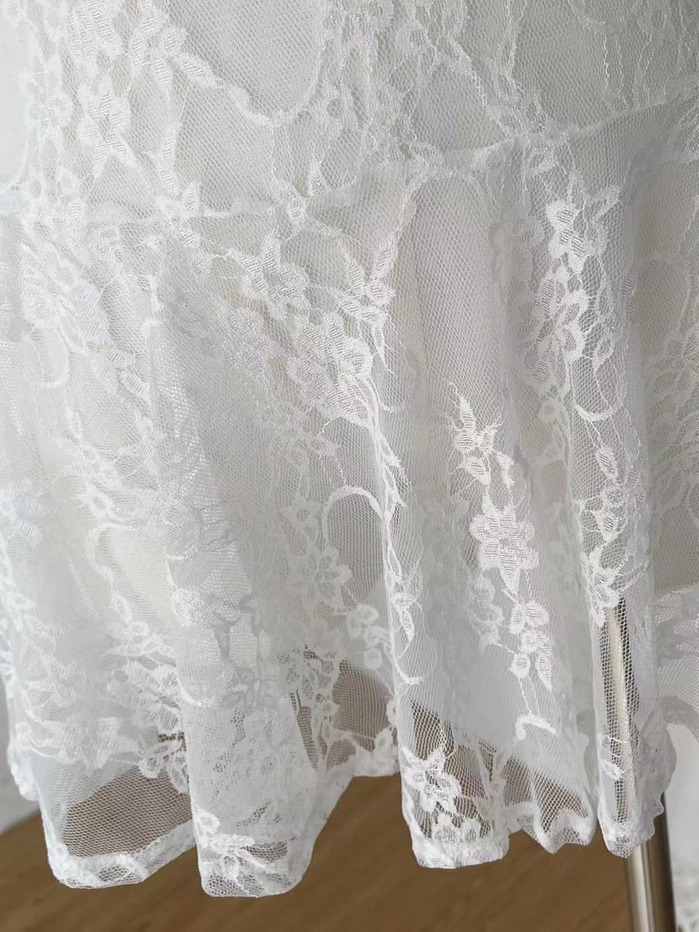 Little Daisy Floral Lace Halter Backless Slip Lingerie