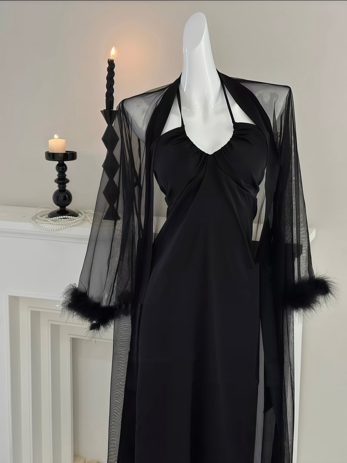 Olivia Halter Satin Maxi Slip Lingerie