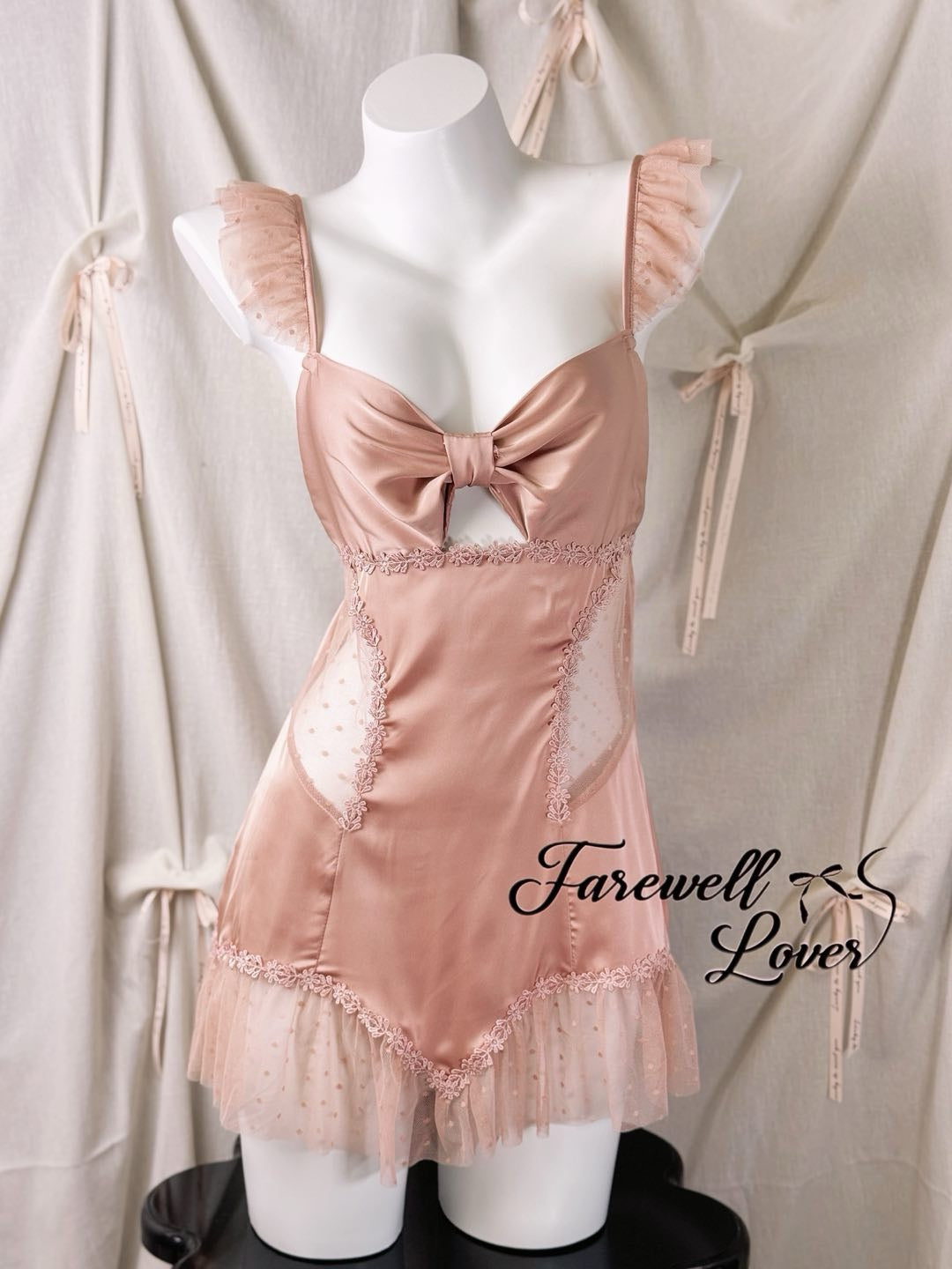 Valentina Lace Sain Bowknot Slip Lingerie