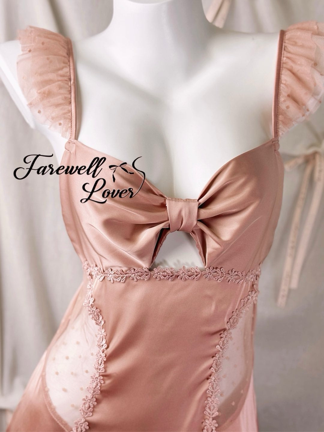 Valentina Lace Sain Bowknot Slip Lingerie