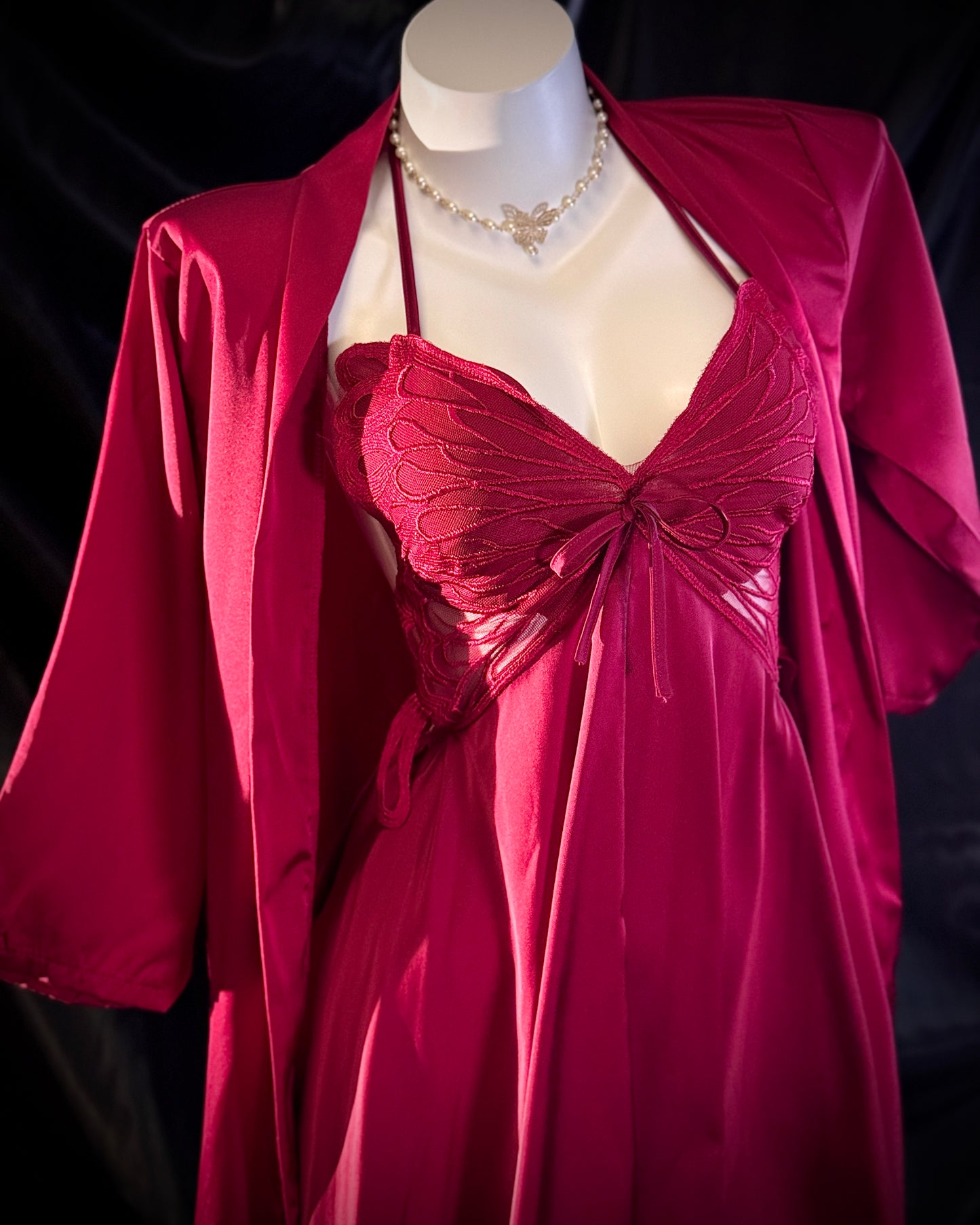 Venus Butterfly Satin Backless Cutout Padded Slip Lingerie