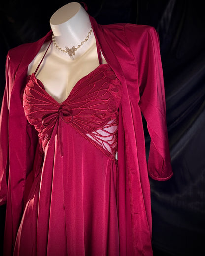 Venus Butterfly Satin Backless Cutout Padded Slip Lingerie