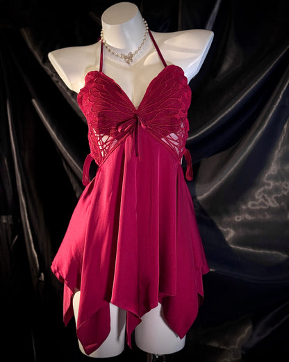 Venus Butterfly Satin Backless Cutout Padded Slip Lingerie