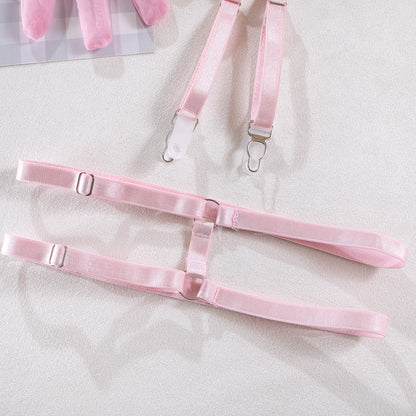 Unwrap Me Ribbon Satin Four-Piece Lingerie Set