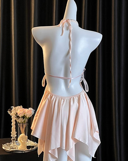 Venus Butterfly Satin Backless Cutout Padded Slip Lingerie
