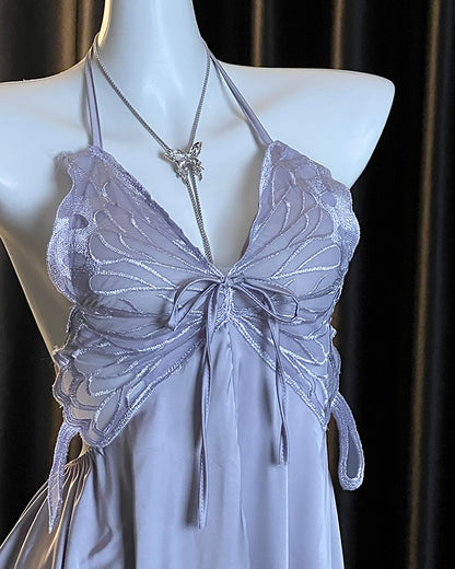 Venus Butterfly Satin Backless Cutout Padded Slip Lingerie