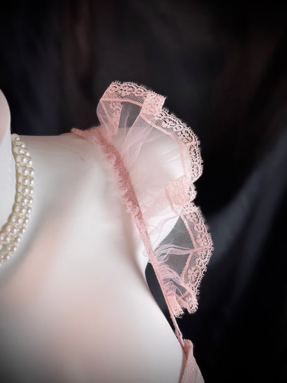 Princess Diary Ruffled Lace Bow Garter Corset Lingerie Set