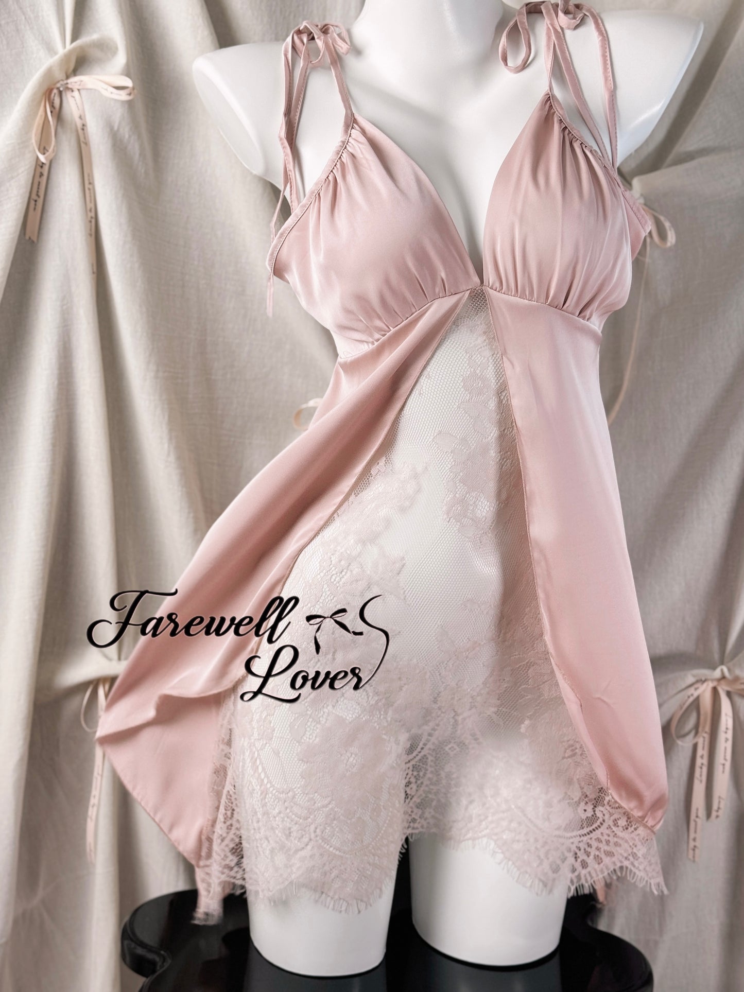 Pure Love Satin Lace See-through Slip Lingerie