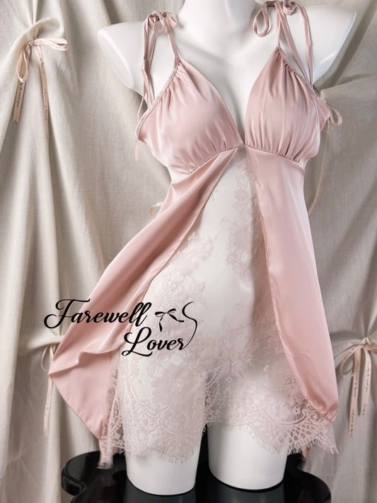 Pure Love Satin Lace See-through Slip Lingerie