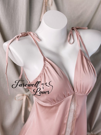 Pure Love Satin Lace See-through Slip Lingerie