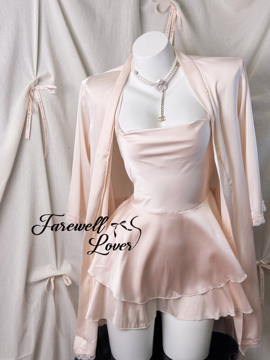 Ballet Waltz Satin Flared Backless Dress Lingerie