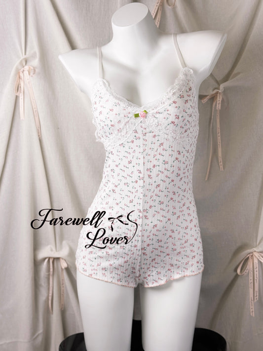 Wild Flower Coquette Floral Print Onesie