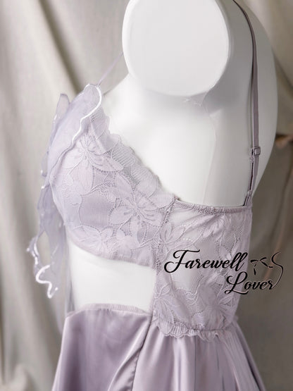 Butterfly Effect 3D Sparkly Mesh Satin Slip Lingerie