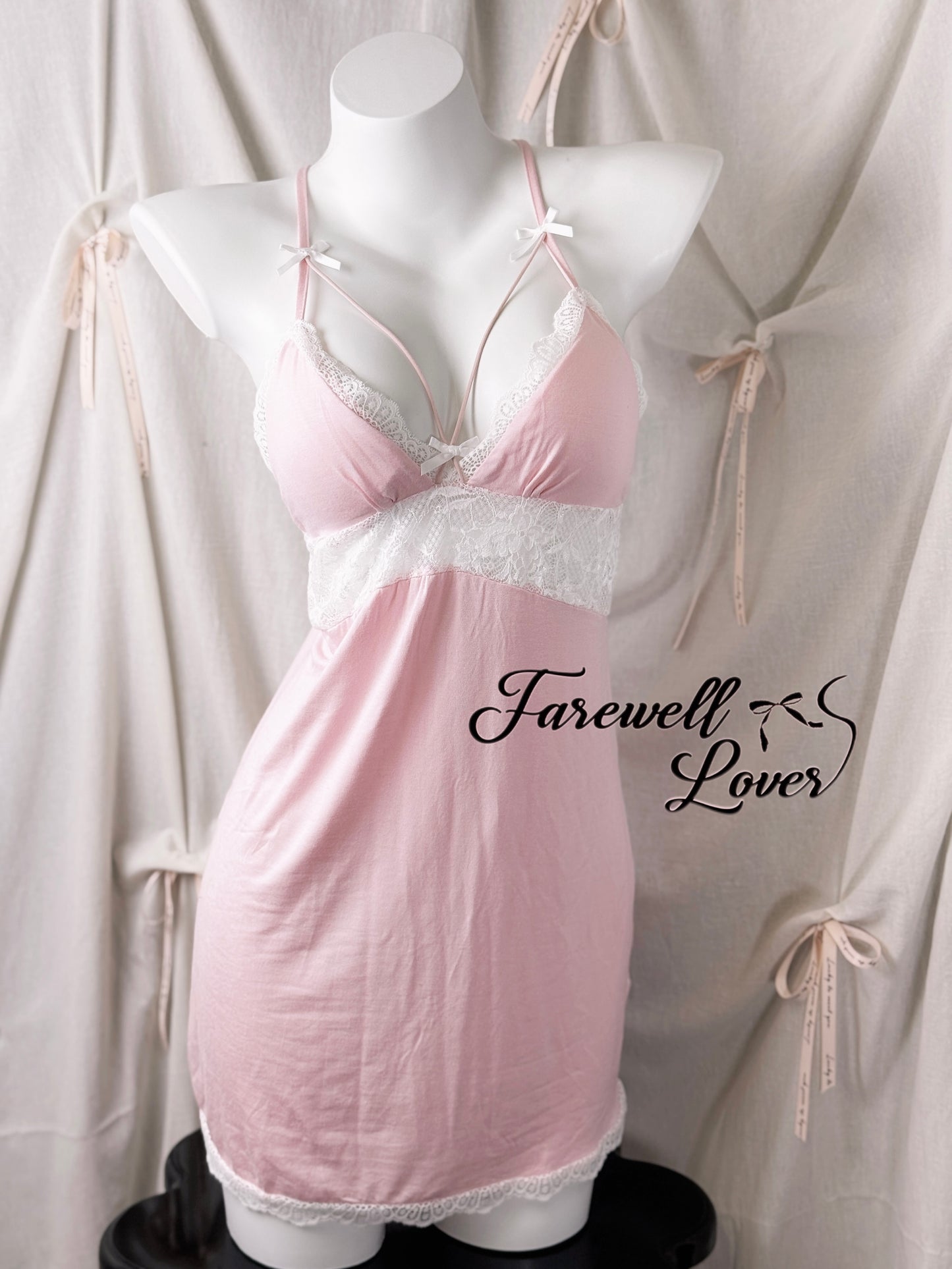 Soft Life Lace Trim Backless Slip Lingerie