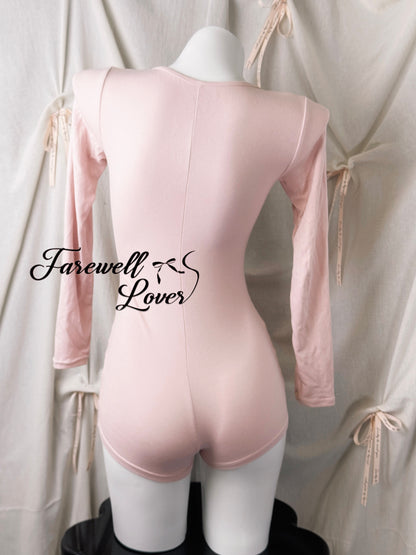 Soft Cotton Ribbed Long Sleeve Romper Onesie