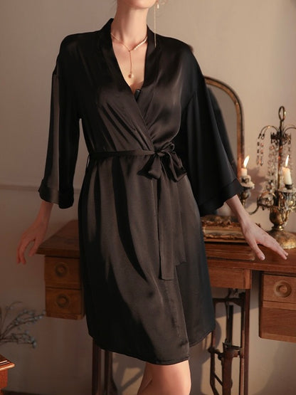 Moonlight Satin Bow Lace Padded Backless Slip Lingerie