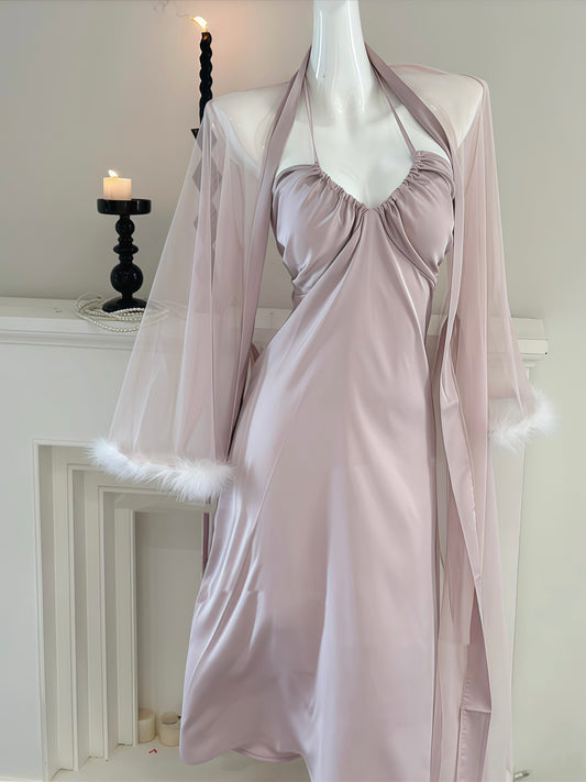 Olivia Halter Satin Maxi Slip Lingerie