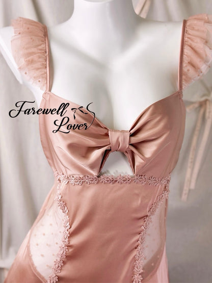 Valentina Lace Sain Bowknot Slip Lingerie